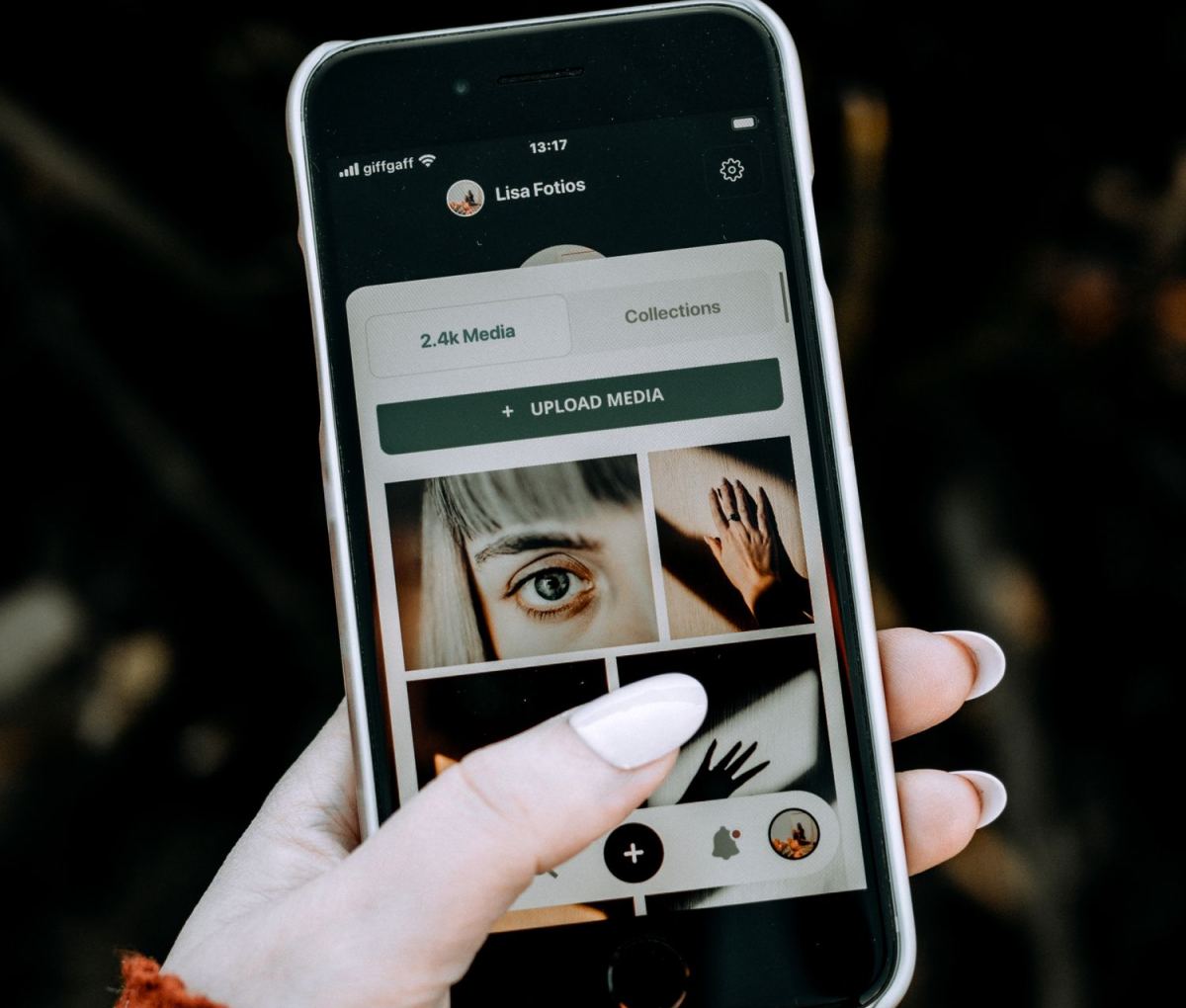Mobile app running on a phone